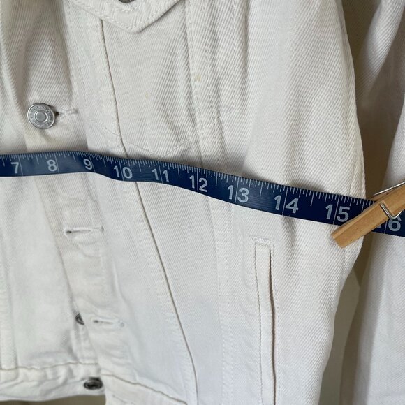 Lucky Brand XS White Tomboy Trucker Denim Jacket Summer Layer - Picture 12 of 12